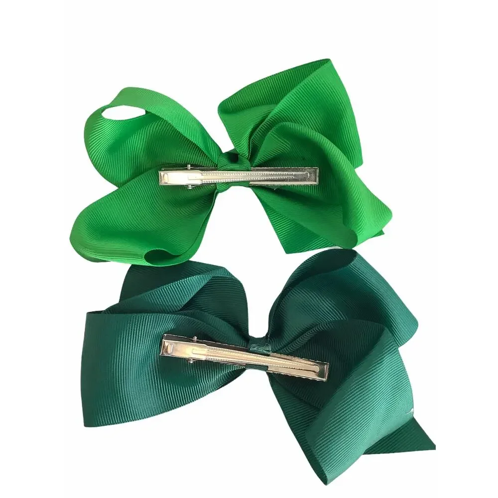 BUNDLE Girl’s Lot of 2 Teal Green Hair Bow Clips NEW